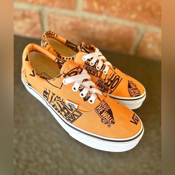 VANS Era Off the Wall Logo Mix Tangerine/Black Sneakers Mens 6 Womens 7.5 - Picture 14 of 15